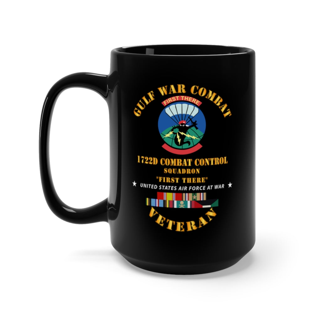 Black Mug 15oz - USAF - Gulf War Combat Vet - 1722d Combat Control w GULF SVC X 300