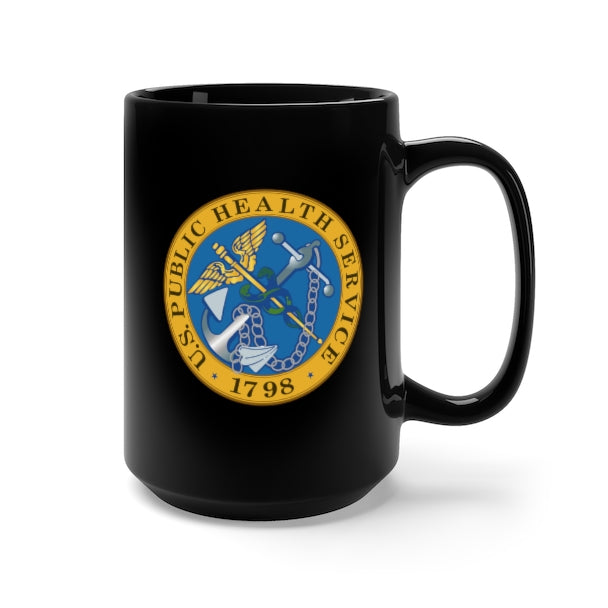 Black Mug 15oz - USPHS - United States Public Health Service Seal - Color