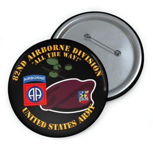 Custom Pin Buttons - 82nd Airborne Div - Beret - Mass Tac - Maroon - 82nd Avn Regt