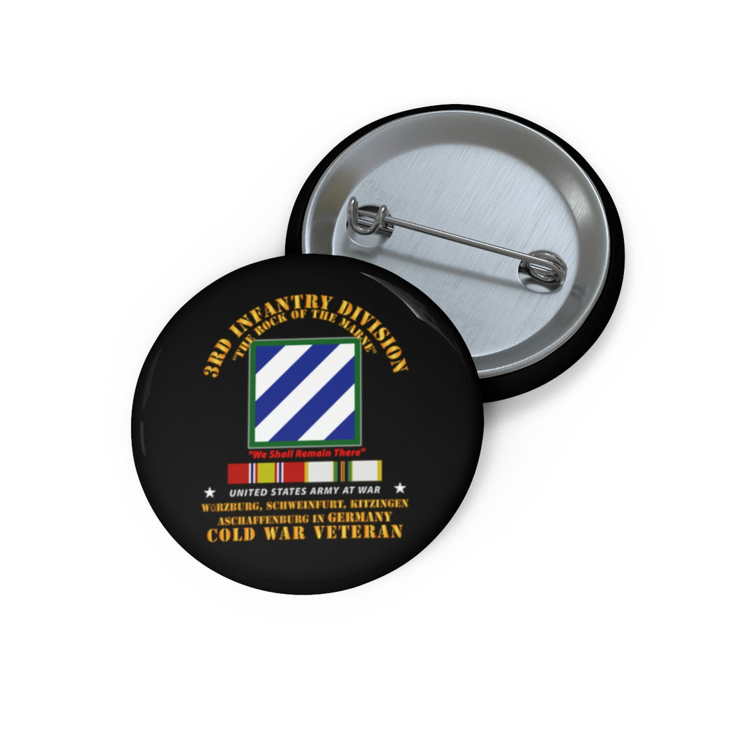 Custom Pin Buttons - Army - 3rd ID - Germany w Cold War SVC