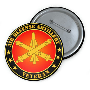 Custom Pin Buttons - Army - Air Defense Artillery Veteran