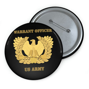 Custom Pin Buttons - Army - Emblem - Warrant Officer