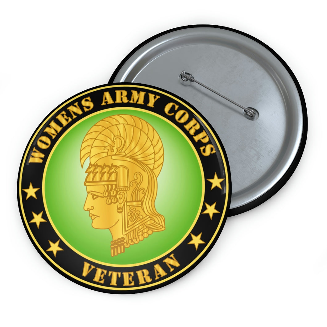 Custom Pin Buttons - Army - Womens Army Corps Veteran