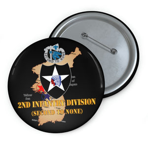 Custom Pin Buttons - Korea Map - 2nd Infantry Div - Second to None - V1