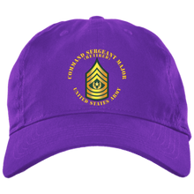 Load image into Gallery viewer, Army - Command Sergeant Major - CSM - Retired BX001 Embroidered Brushed Twill Unstructured Dad Cap
