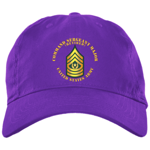 Army - Command Sergeant Major - CSM - Retired BX001 Embroidered Brushed Twill Unstructured Dad Cap