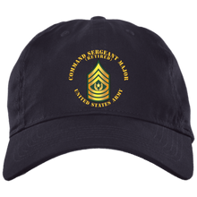 Load image into Gallery viewer, Army - Command Sergeant Major - CSM - Retired BX001 Embroidered Brushed Twill Unstructured Dad Cap
