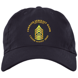 Army - Command Sergeant Major - CSM - Retired BX001 Embroidered Brushed Twill Unstructured Dad Cap