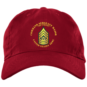 Army - Command Sergeant Major - CSM - Retired BX001 Embroidered Brushed Twill Unstructured Dad Cap