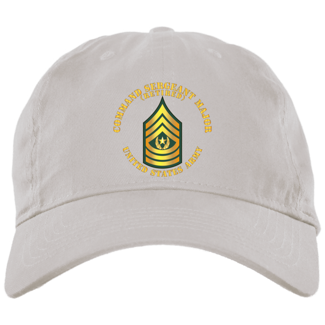 Army - Command Sergeant Major - CSM - Retired BX001 Embroidered Brushed Twill Unstructured Dad Cap