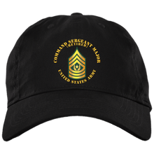 Load image into Gallery viewer, Army - Command Sergeant Major - CSM - Retired BX001 Embroidered Brushed Twill Unstructured Dad Cap
