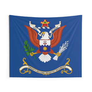 Indoor Wall Tapestries - 22nd Infantry Regiment - Deeds, Not Words - Regimental Colors Tapestry