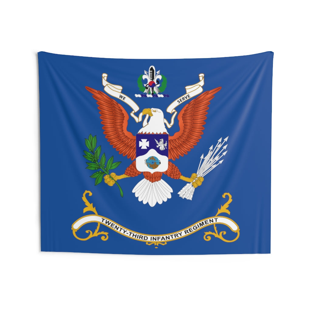 Indoor Wall Tapestries - 23rd Infantry Regiment - We Serve - Regimental Colors Tapestry