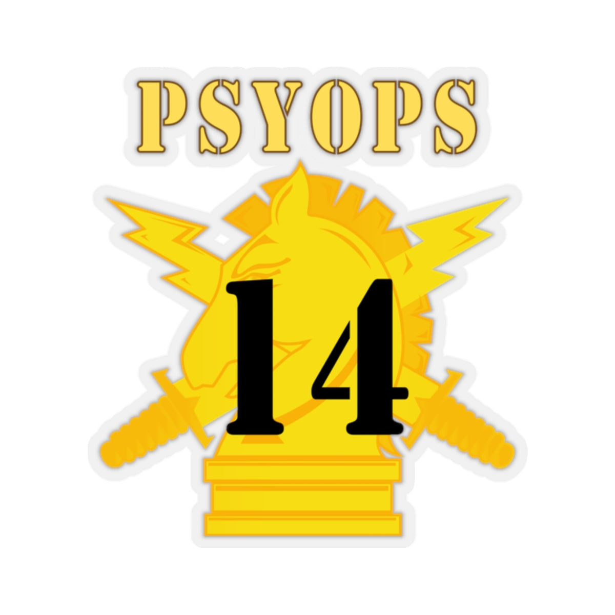 Kiss-Cut Sticker - Army - PSYOPS w Branch Insignia - 14th Battalion Nu ...