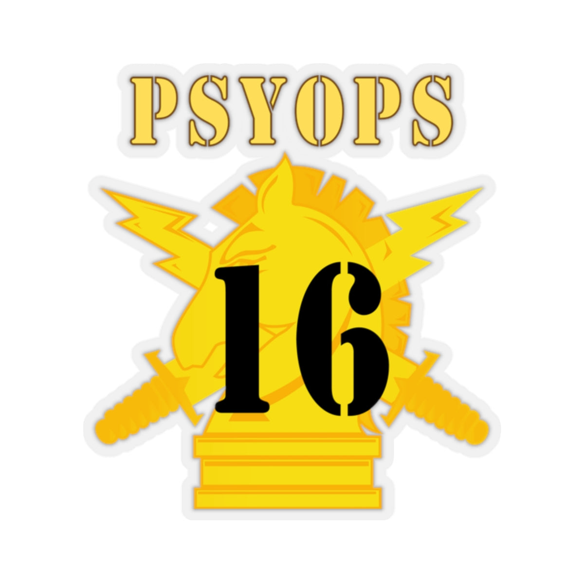 Kiss-Cut Sticker - Army - PSYOPS w Branch Insignia - 16th Battalion Nu ...