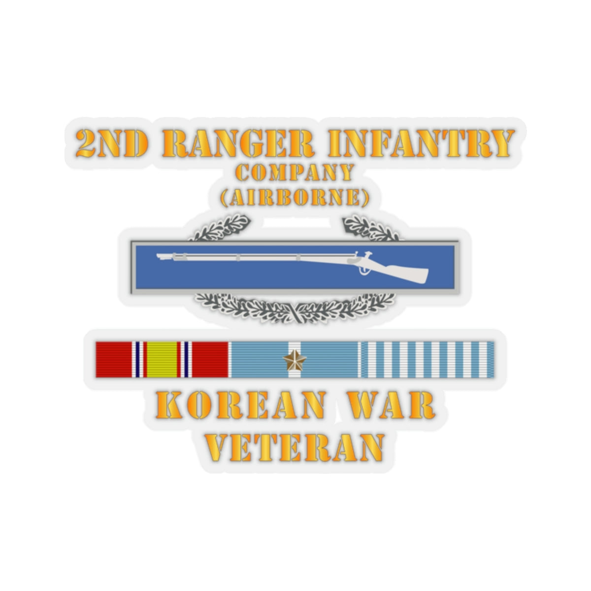 Kiss-Cut Stickers - 2nd Ranger Infantry Company (Airborne) w CIB w Kor ...