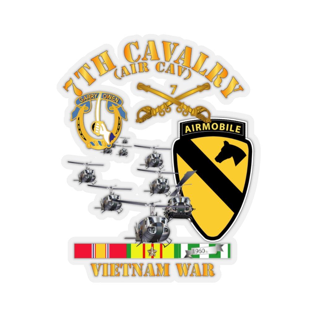Kiss-Cut Stickers - 7th Cavalry (Air Cav) - 1st Cav Division w SVC