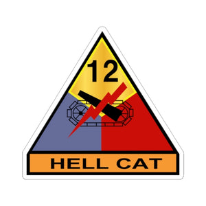 Kiss-Cut Stickers - Army - 12th Armored Division - Hell Cat wo Txt