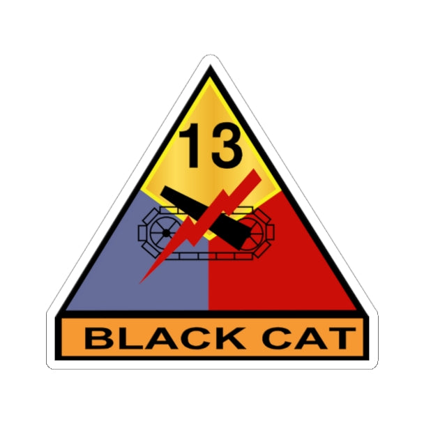 Kiss-Cut Stickers - Army - 13th Armored Division - Black Cat wo Txt