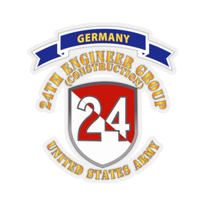 Kiss-Cut Stickers - Army  - 24th Engineer Group (Construction) - 1954 - 1972 w Germany Tab X 300