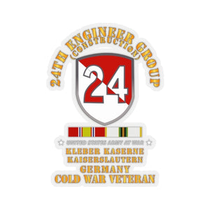 Kiss-Cut Stickers - Army -  24th Engineer Group (Construction) - Kaiserslautern, Germany 1954 - 1972- w COLD WAR SVC X 300