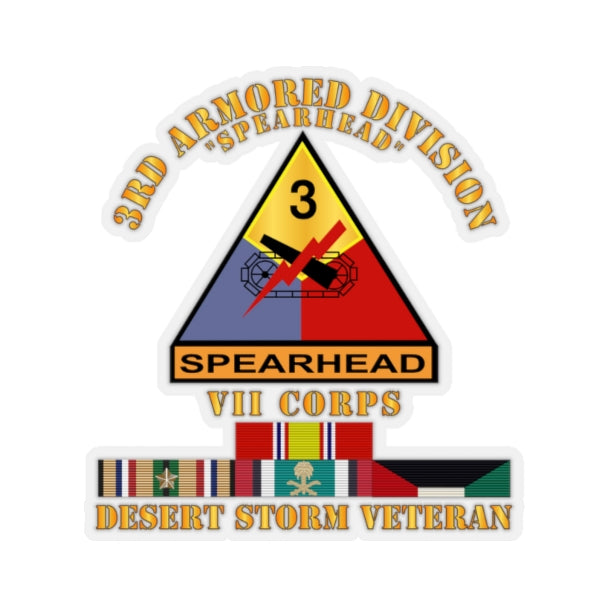 Kiss-Cut Stickers - Army - 3rd Armored Div - VII Corps - Desert Storm Veteran