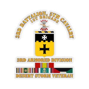 Kiss-Cut Stickers - Army - 3rd Bn, 5th Cavalry - 3rd Armored Div - Desert Storm Veteran