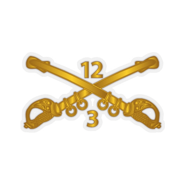 Kiss-Cut Stickers - Army - 3rd Squadron - 12th Cavalry Branch wo Txt