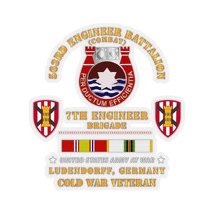 Kiss-Cut Stickers - Army - 563rd Engineer Bn, 7th Eng Bde, Ludendorff, Germany w COLD SVC X 300