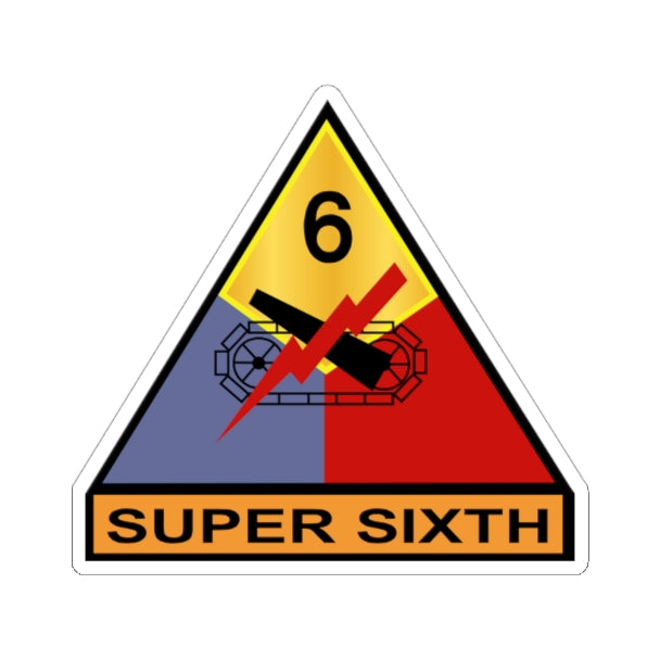 Kiss-Cut Stickers - Army - 6th Armored Division - Super Sixth wo Txt