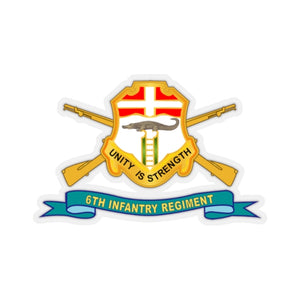 Kiss-Cut Stickers - Army - 6th Infantry Regiment - DUI w Br - Ribbon
