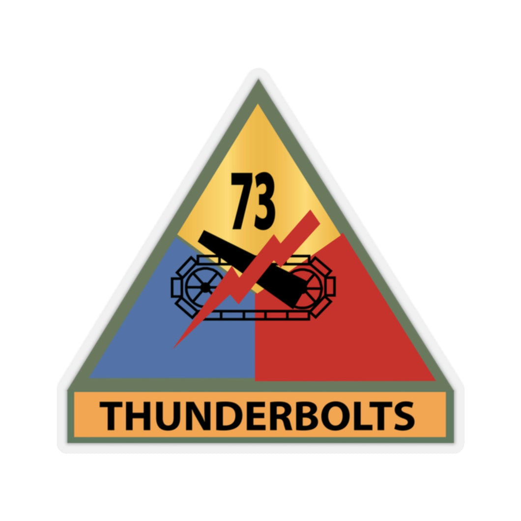 Kiss-Cut Stickers - Army - 73rd Tank Battalion -Thunderbolts w SSI Name Tape X 300