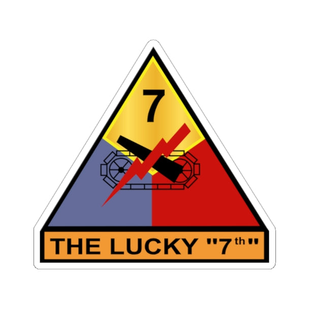 Kiss-Cut Stickers - Army - 7th Armored Division - The Lucky 7  wo Txt