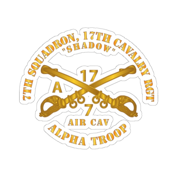 Kiss-Cut Stickers - Army - 7th Sqn 17th Cav Regt - Alpha Trp - Shadow