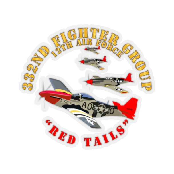 Kiss-Cut Stickers - Army - AAC - 332nd Fighter Group - 12th AF - Red Tail