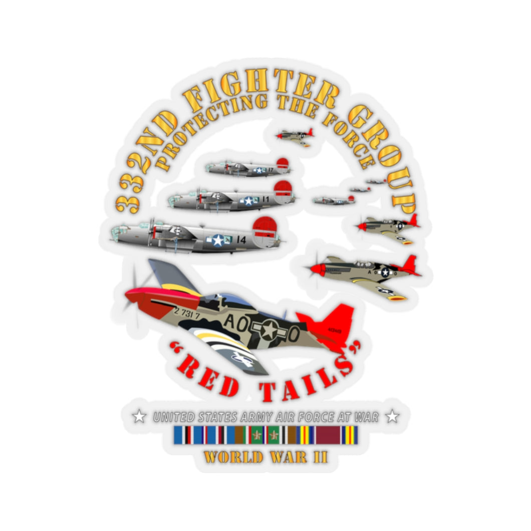 Kiss-Cut Stickers - Army - AAC - 332nd Fighter Group - Red Tails - Protect Force