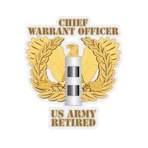 Kiss-Cut Stickers - Army - Emblem - Warrant Officer - CW2 - Retired