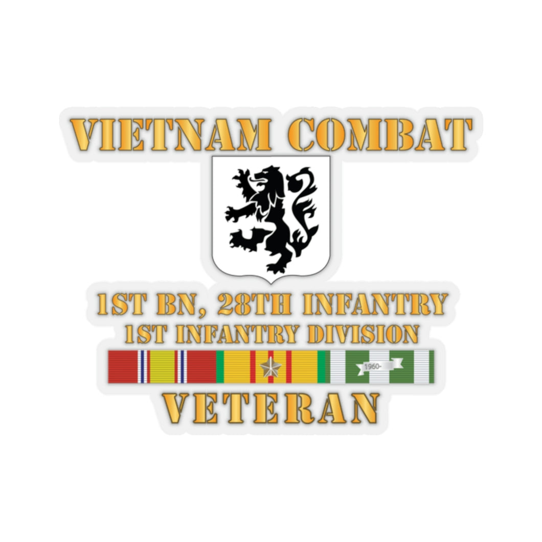 Kiss-Cut Stickers - Army - Vietnam Combat Infantry Veteran w 1st Bn 28th Inf  - 1st ID