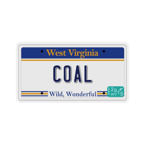 Kiss-Cut Stickers - Govt - License - WV - COAL