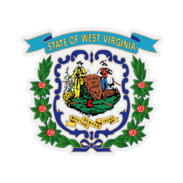 Kiss-Cut Stickers - Govt - West Virginia - 1863 - Blue - Gold X 300