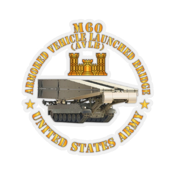 Kiss-Cut Stickers - M60 Armored Vehicle Launched Bridge (AVLB) w ENG Br X 300