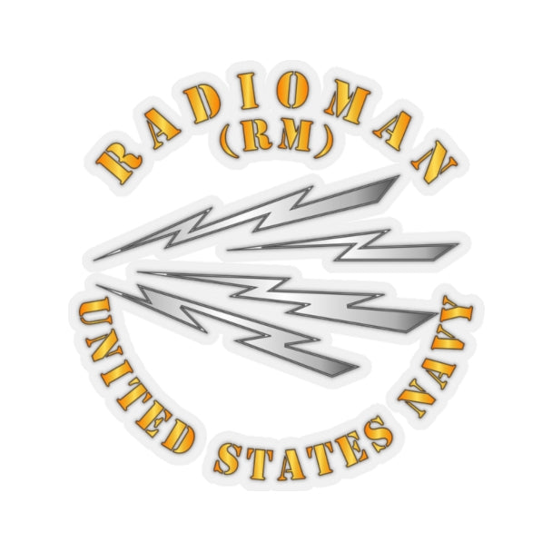 3.8 Inch Navy Gold E-4 Radioman RM Decal Sticker