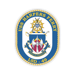 Kiss-Cut Stickers - Navy - USS Harpers Ferry (LSD-49) wo Txt X 300