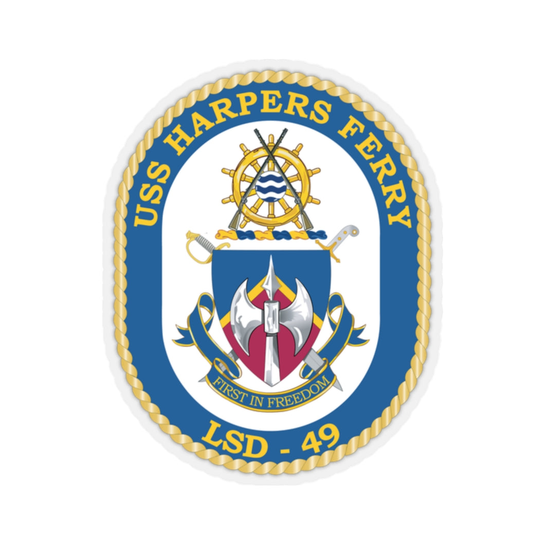 Kiss-Cut Stickers - Navy - USS Harpers Ferry (LSD-49) wo Txt X 300