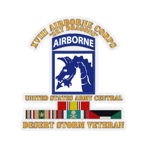 Kiss-Cut Stickers - XVIII Airborne Corps - US Army Central - Desert Storm Veteran