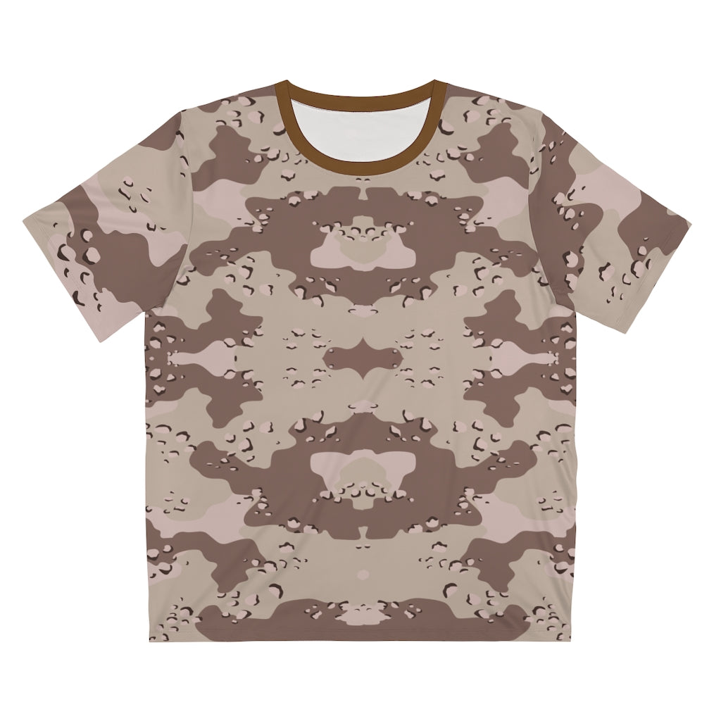 Unisex AOP Cut & Sew T-Shirt - Military Chocolate Chip Desert Camouflage Shirt