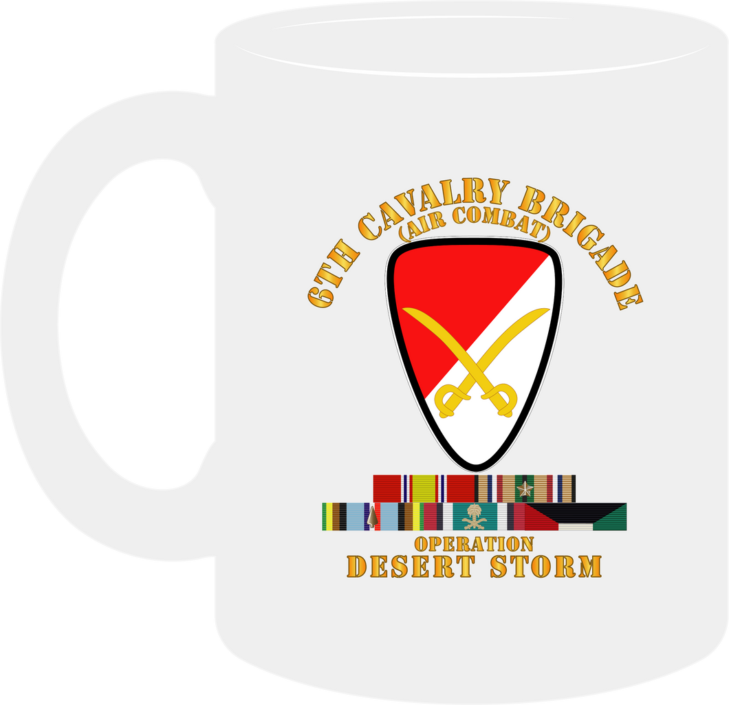 Army - 6th Cavalry Brigade - Desert Storm with Service Ribbons - AFEM with Arrow - Mug