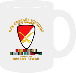 Army - 6th Cavalry Brigade - Desert Storm with Service Ribbons - AFEM with Arrow - Mug