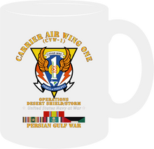 Load image into Gallery viewer, Navy - Carrier Air Wing One - Gulf War with Service Ribbons - Mug
