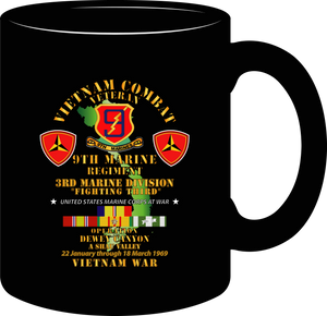 United States Marines Corps - 9th Marine Regiment - 3rd Marine Division - Operation Dewey Canyon with Vietnam Service Ribbons - Mug